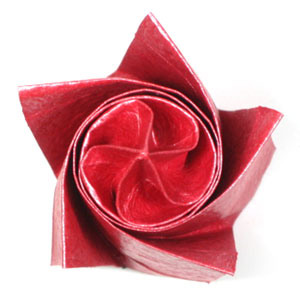 12th picture of Five-petals spiral origami rose paper flower