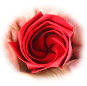 13th picture of Five-petals spiral origami rose paper flower