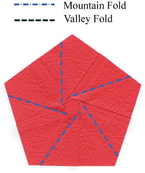 19th picture of Five-petals standard origami rose paper flower