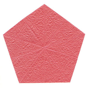 Five-petals spiral origami rose paper flower